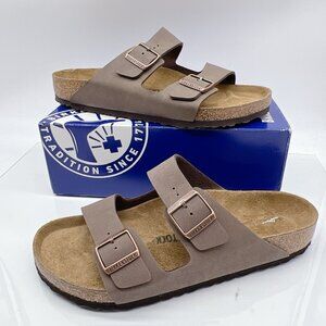 Birkenstock Arizona Birkibuc Sandal Mocha Brown Birko Flor EU 45 Men US 12- 12.5